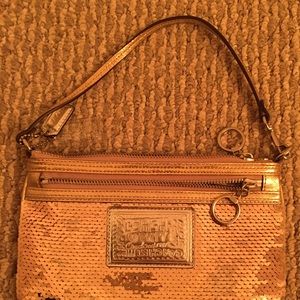 Gold sequence Coach bag